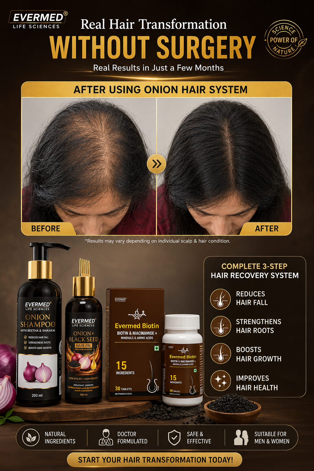 Evermed 3-Step Hair Recovery Combo