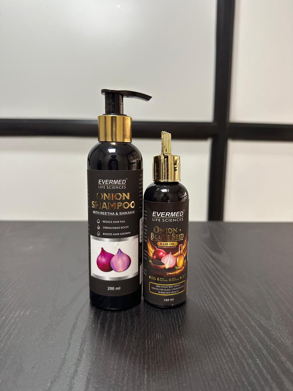 Evermed Onion + Black Seed Hair Care Combo