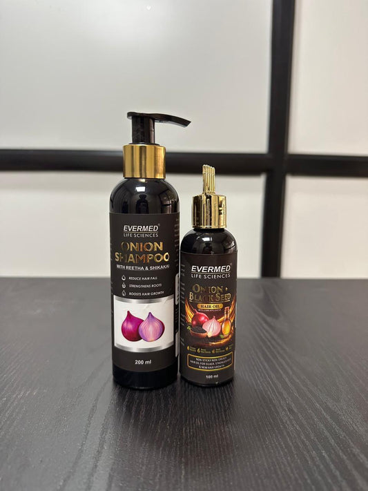 Evermed Onion + Black Seed Hair Care Combo